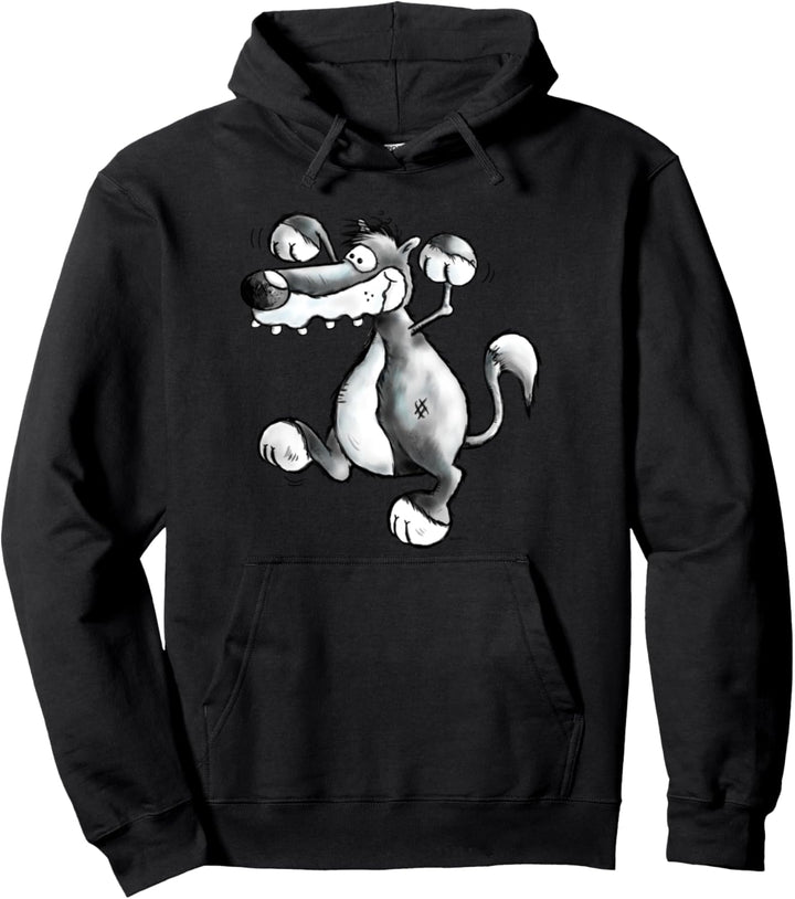 Witziger Wolf I Wölfe Comic I Wildtier Tiermotiv Comic Fun Pullover Hoodie