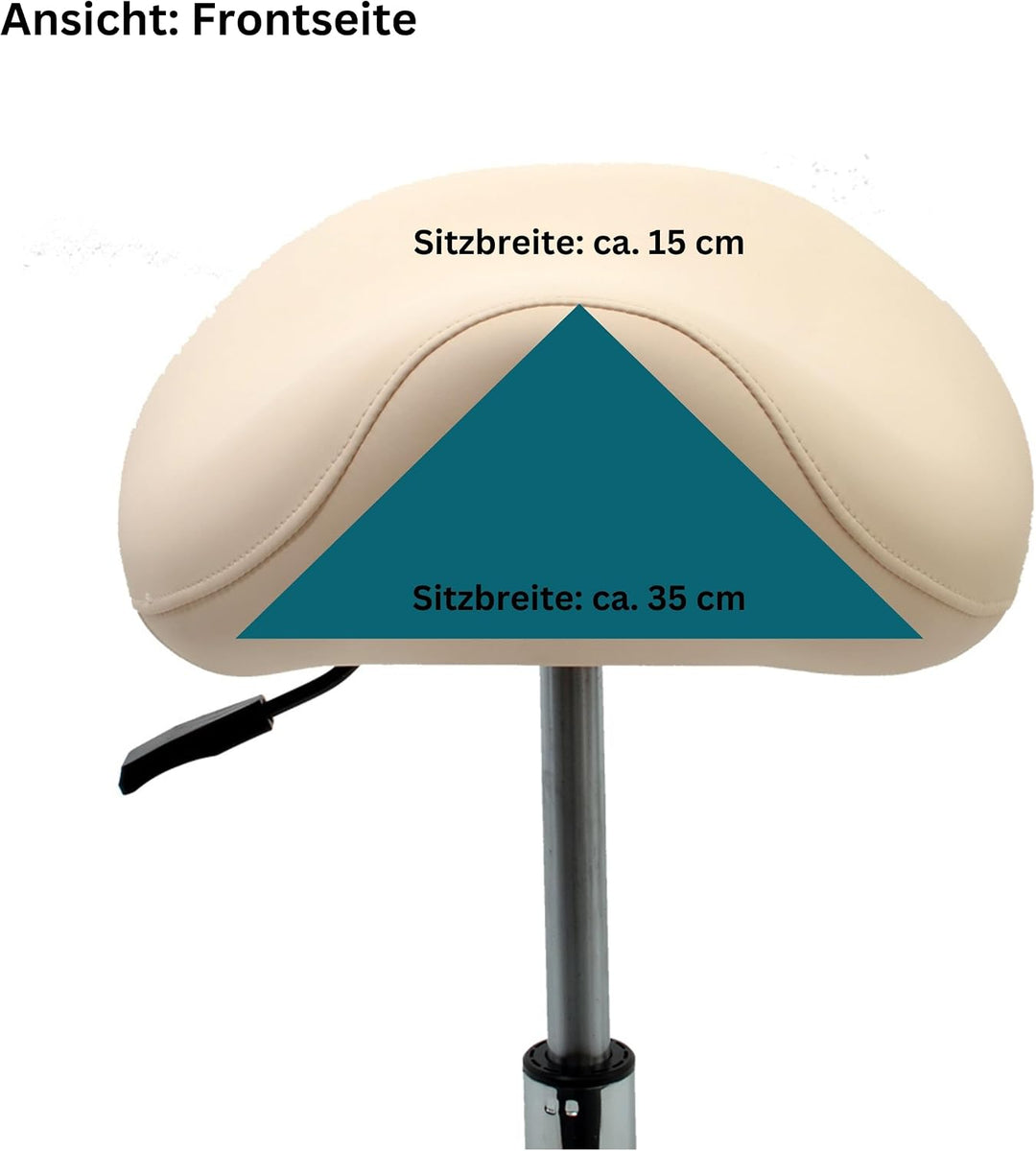 Sattelstuhl - Sattelhocker - Rollhocker - Arbeitshocker - für Praxis, Büro und Home-Office - höhenve