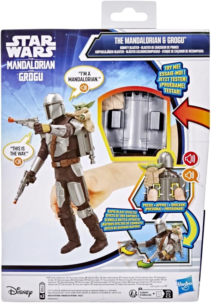 Star Wars The Mandalorian & Grogu Kopfgeldjäger-Blaster, Action-Figur (28 cm) mit Soundeffekten, int