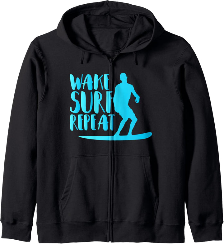 Surfer Spass Wakesurf Wiederholung Surfen Wellen Geschenk Kapuzenjacke