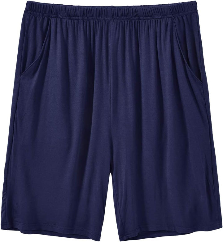 MoFiz Pyjamahose Herren Schlafanzughose Kurz Modal Schlafshorts Weit Loungewear, 2 Pack-05