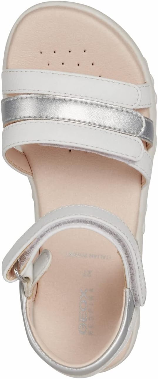 Geox Mädchen J Haiti Girl Sandalen, 26 EU White Silver