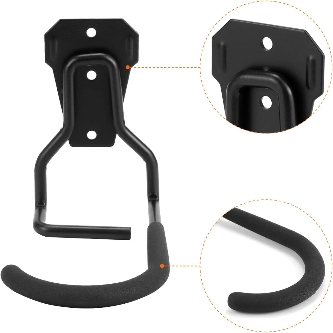 QWORK® 4er Set Fahrradhalter Wandhalterung - EVA-Gummi-Schutz, bis zu 35 kg Tragfähigkeit, Platzspar