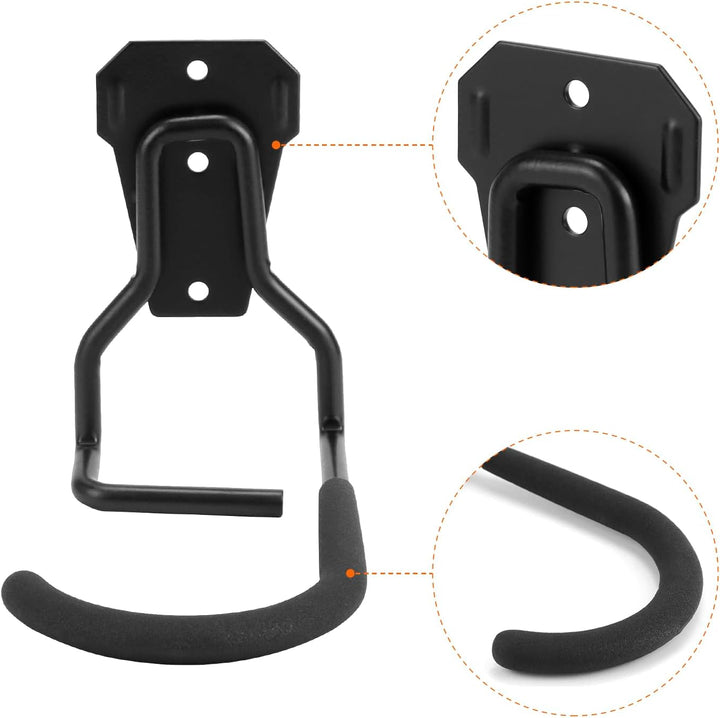 QWORK® 4er Set Fahrradhalter Wandhalterung - EVA-Gummi-Schutz, bis zu 35 kg Tragfähigkeit, Platzspar