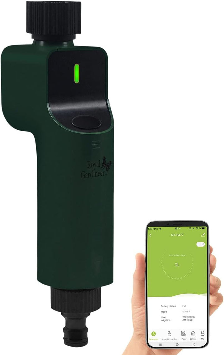 Luminea Home Control ZigBee-Bodentester: 4X ZigBee-Bewässerungscomputer + 1x Boden-Feuchte- & Temper