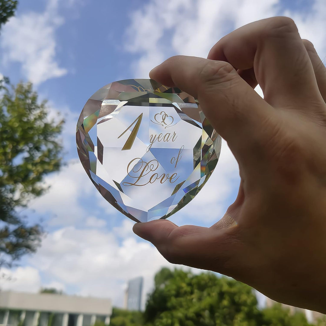 Kristallgeschenke zum 1. Jahrestag für Sie und Ihn, 1. Hochzeit für Ehemann, Ehefrau, Freund oder Fr