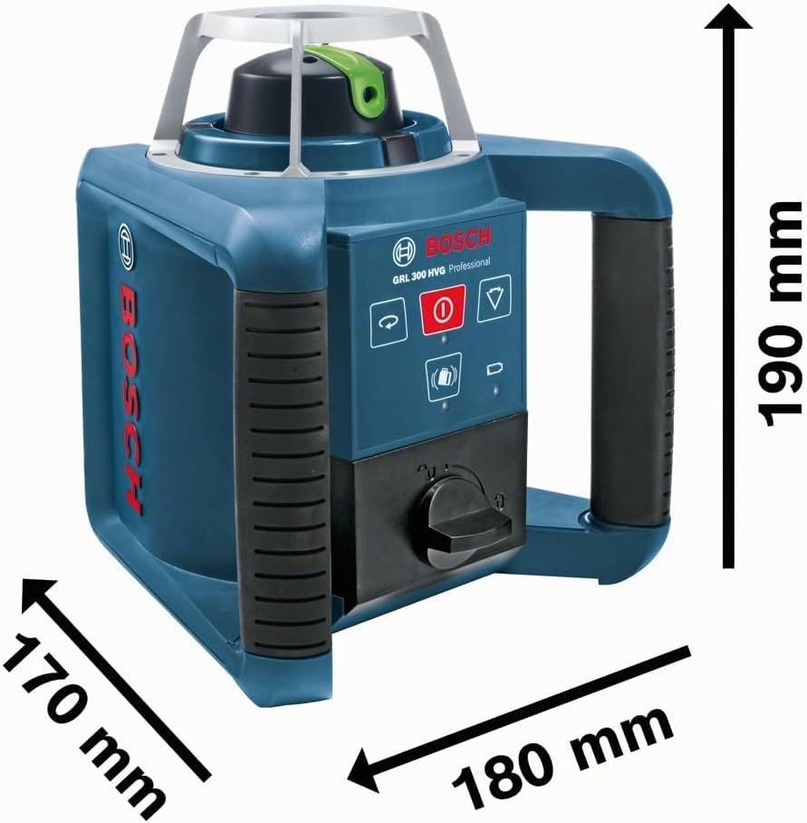 Bosch Professional Rotationslaser GRL 300 HVG (grüner Laser, Laserempfänger LR 1 G, Arbeitsbereich: