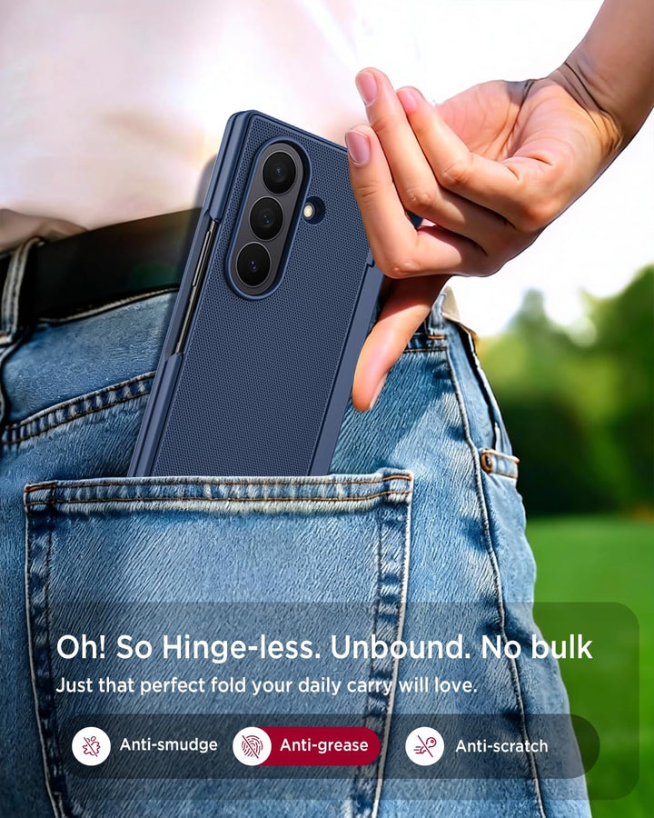 Miimall Kompatibel mit Samsung Galaxy Z Fold 7 Hülle mit Displayschutz, [Tragbarer Ständer] Kratzfes