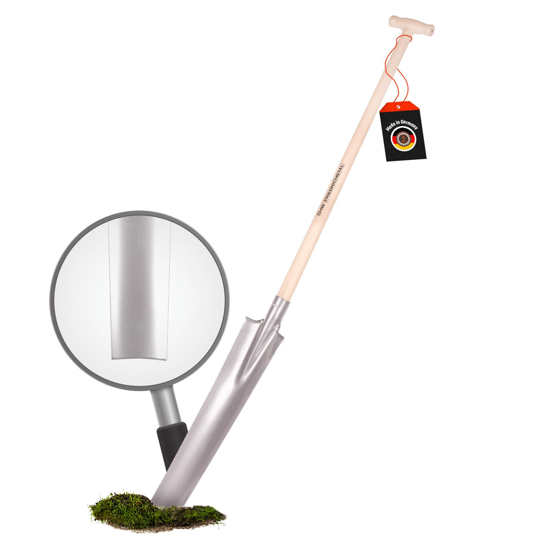 Drainierspaten - Trittschutz, 90cm lang mit T-Griff, robust und ideal für Drainage- und Pflanzarbeit