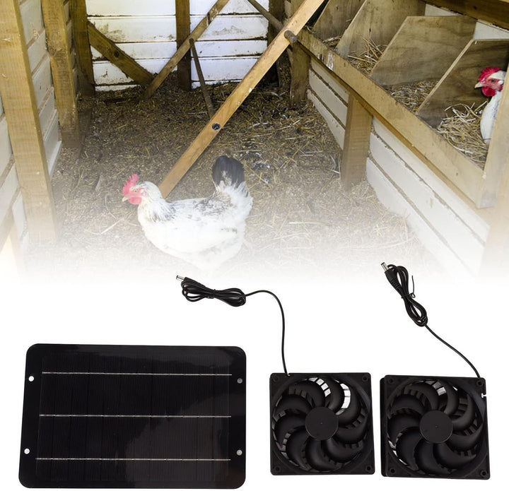 Solarbetriebenes Lüfter-Set, 10 W, 12 V, Solar-Lüfter, Solar-Doppellüfter, 10 W, ohne Speicherfunkti
