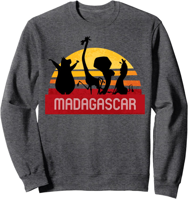 Madagascar Group Shot Sunset Silhouette Poster Sweatshirt
