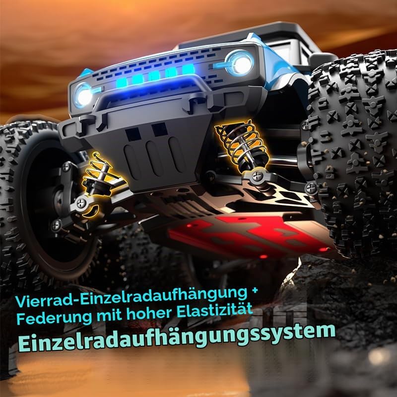 Ferngesteuertes Auto 1/20 4WD Monster Truck 40KM/H, 2.4 GHz RC Offroad Race Buggy für Erwachsene, Wa