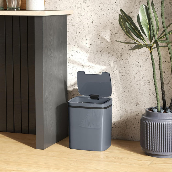 HOMCOM Sensor Mülleimer 15L Automatischer Mülleimer mit zwei Öffnungsmodi, Abfalleimer Müllbehälter