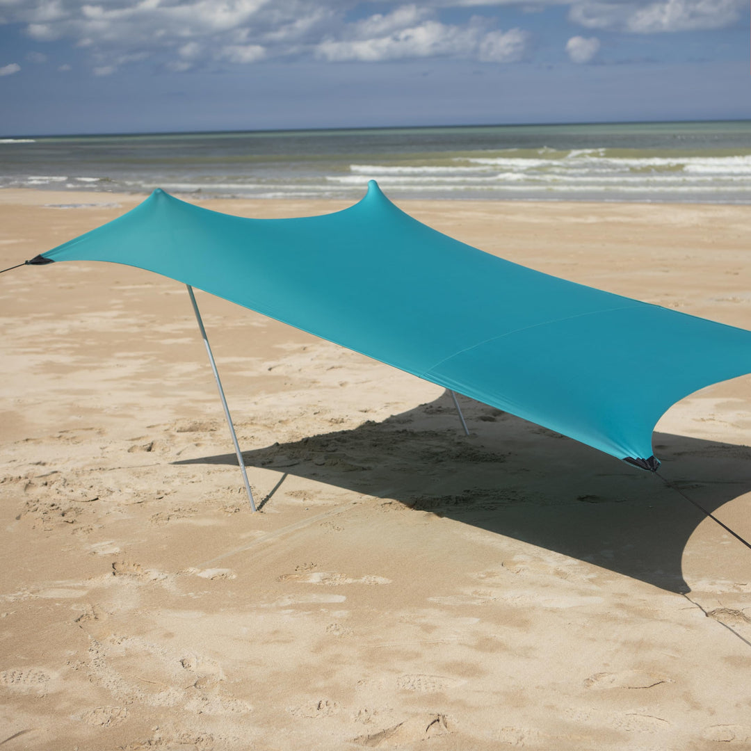 Meister Strandzelt - 210x210 cm - UVA/B-Schutz - LSF50+ - 2 bis 4 Personen - Mit Sandankern - Koffer