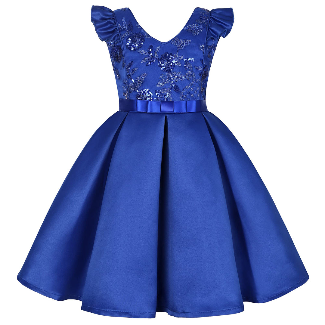 Mädchen Kleid mit schräger Schulter, Brautjungfer, Hochzeit, Prinzessin, Kinder, Schleife, Geburtsta
