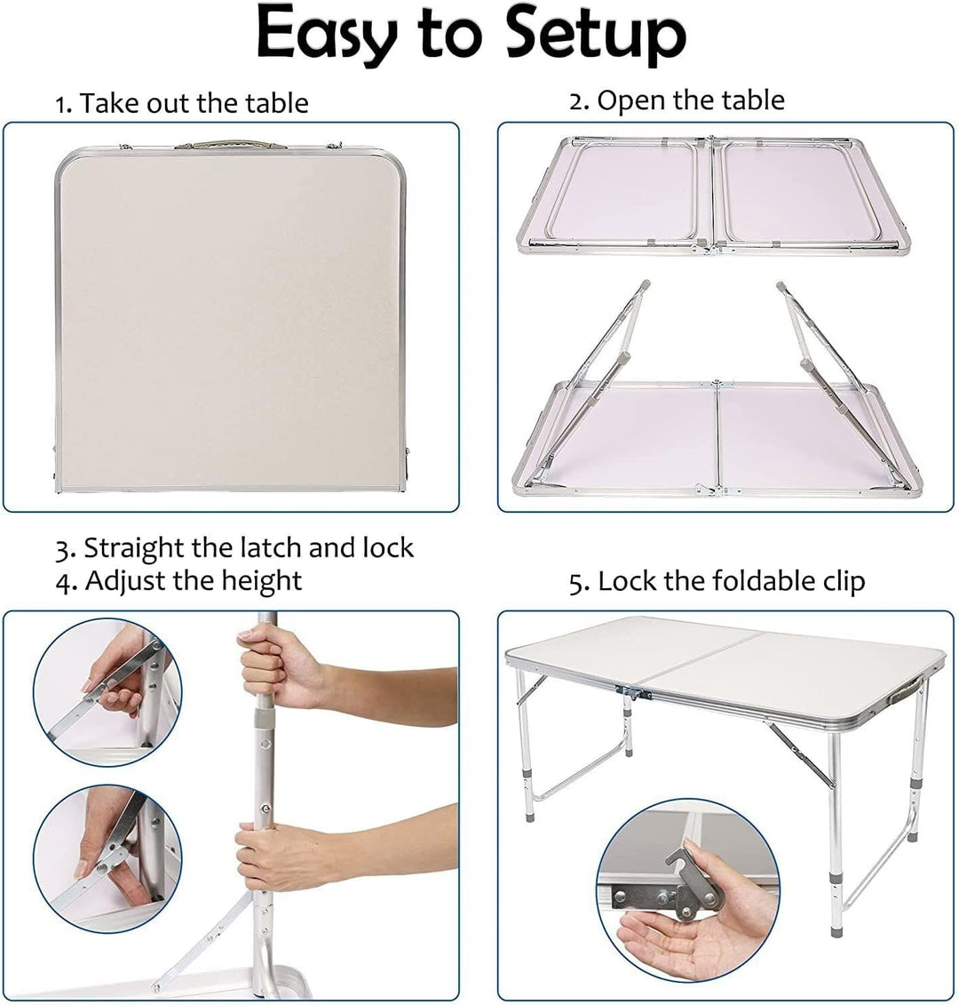 Qimu Niedriger faltbarer Campingtisch, leichter Aluminium-Picknicktisch, Laptop-Betttisch, tragbarer