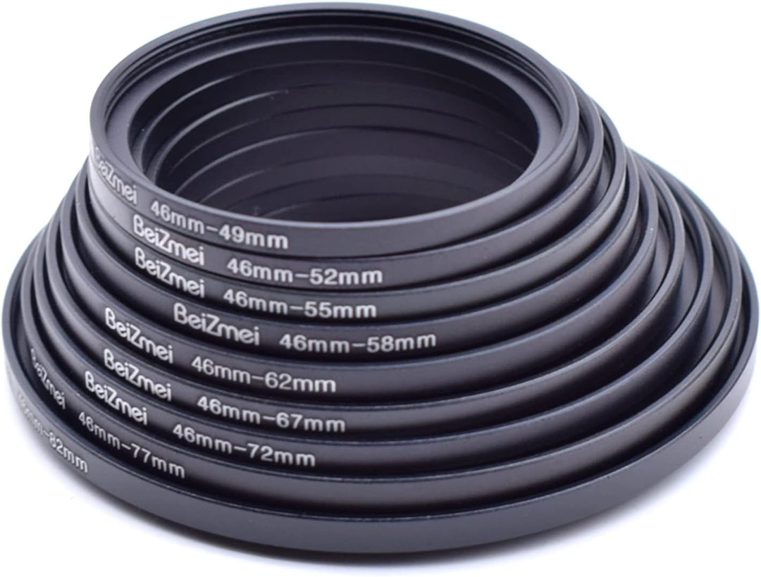 9Stück Kamera Objektiv Filter Ring Kompatibel für 46mm Kamera Objektiv,46-49/46-52/46-55/46-58/46-62