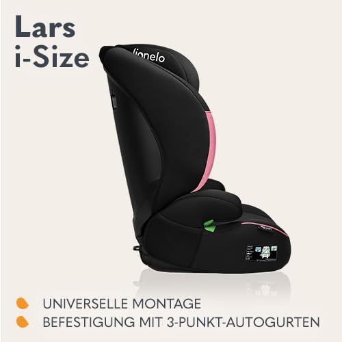 LIONELO LARS i-Size Kinderautositz 100–150 cm, Gruppe 2 3, Seitenschutz 10 Grad, Kopfstützenverstell