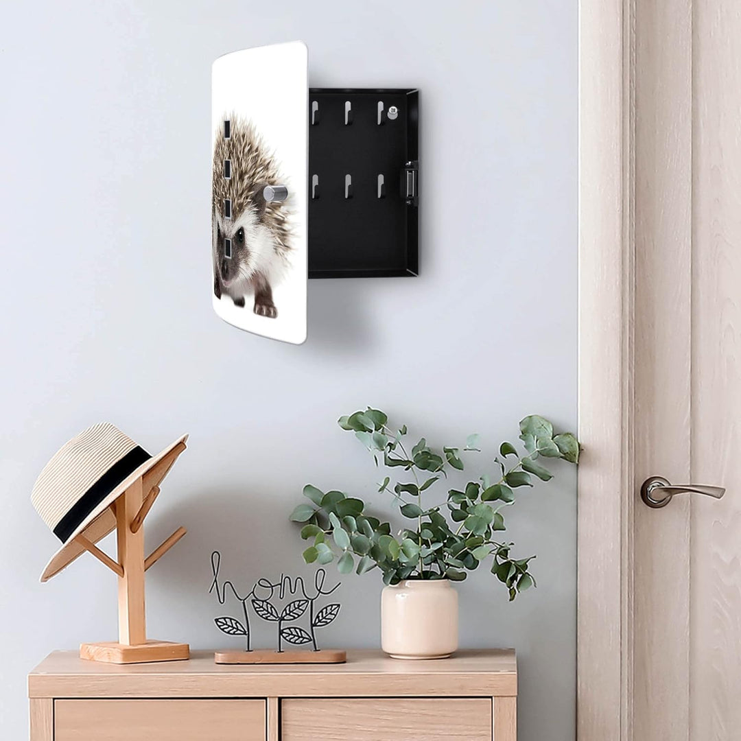 banjado® Design Schlüsselkasten aus Edelstahl mit Motiv Igel für 10 Schlüssel - Schlüsselschrank zur