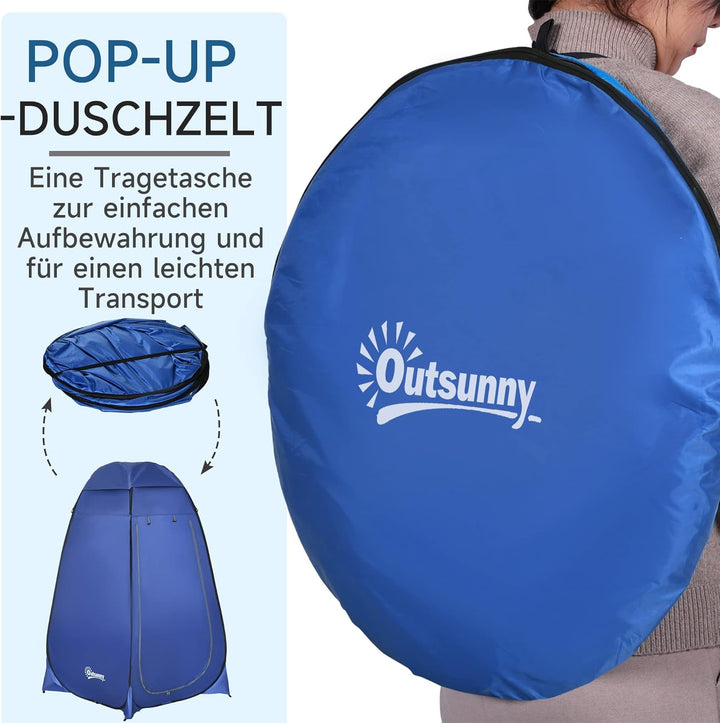 Outsunny Pop-up Duschzelt, tragbare Toilettenzelt mit Tragetasche Fenster Mobile Umkleidezelt WC Zel