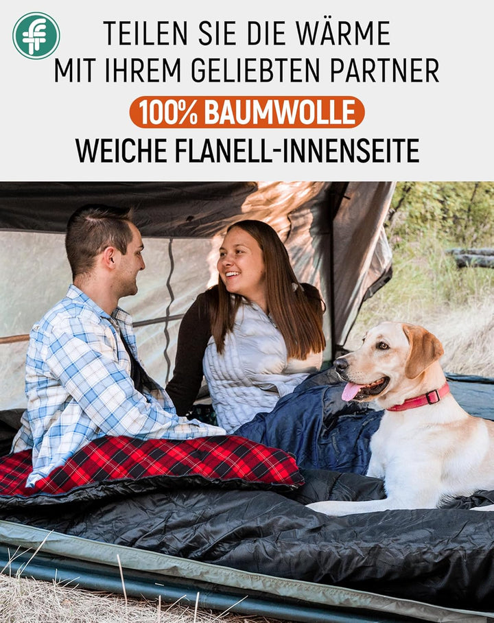 KingCamp Schlafsack für Erwachsene, Winter, Flanell, kompakt, 3-4 Jahreszeiten, Decke für Camping, R