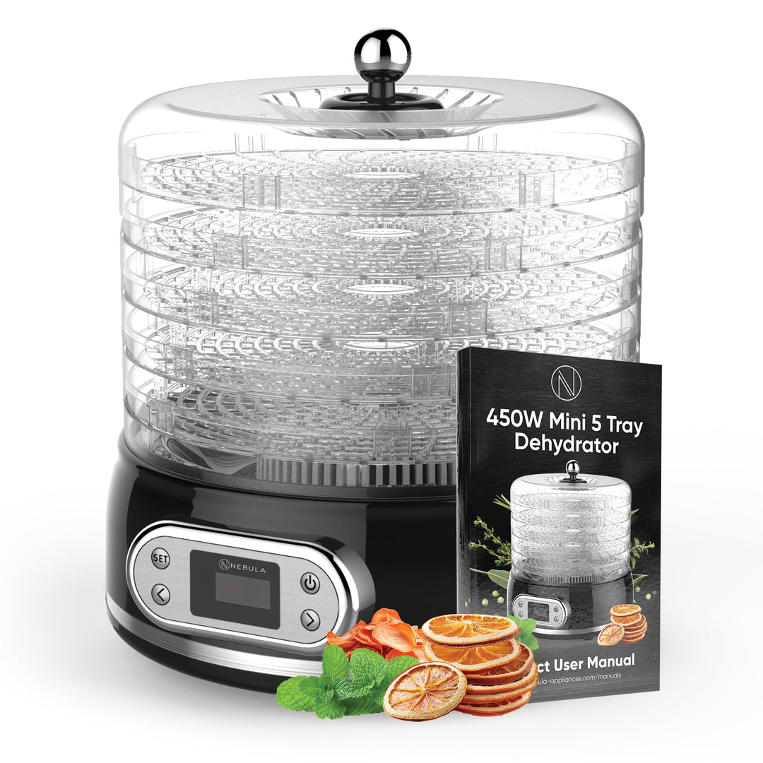 Nebula Round 450W-Lebensmittel-Dehydrator Mit 5 Netz-Ebenen | Höhenverstellbar, Temperaturregelung V