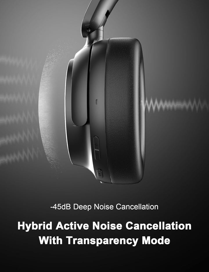 Bluetooth Kopfhörer Over Ear,Hybrid Active Noise Cancelling,20h Spielzeit im ANC-Modus,Hi-Res Audio