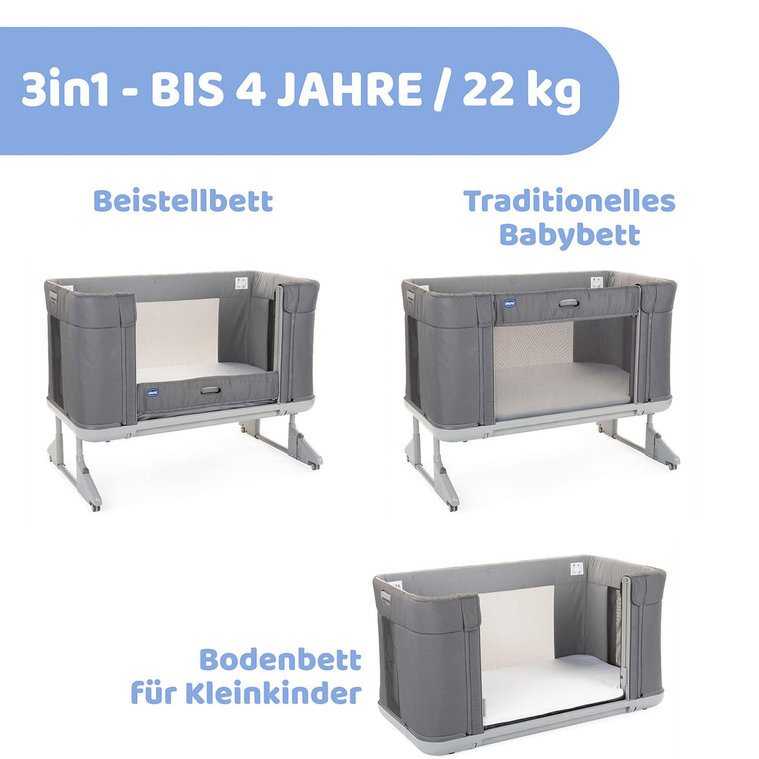Chicco Next2Me Forever Moon Grey Schaukelbett Mondgrau 60 x 120 cm, Mondgrau 60 x 120 cm