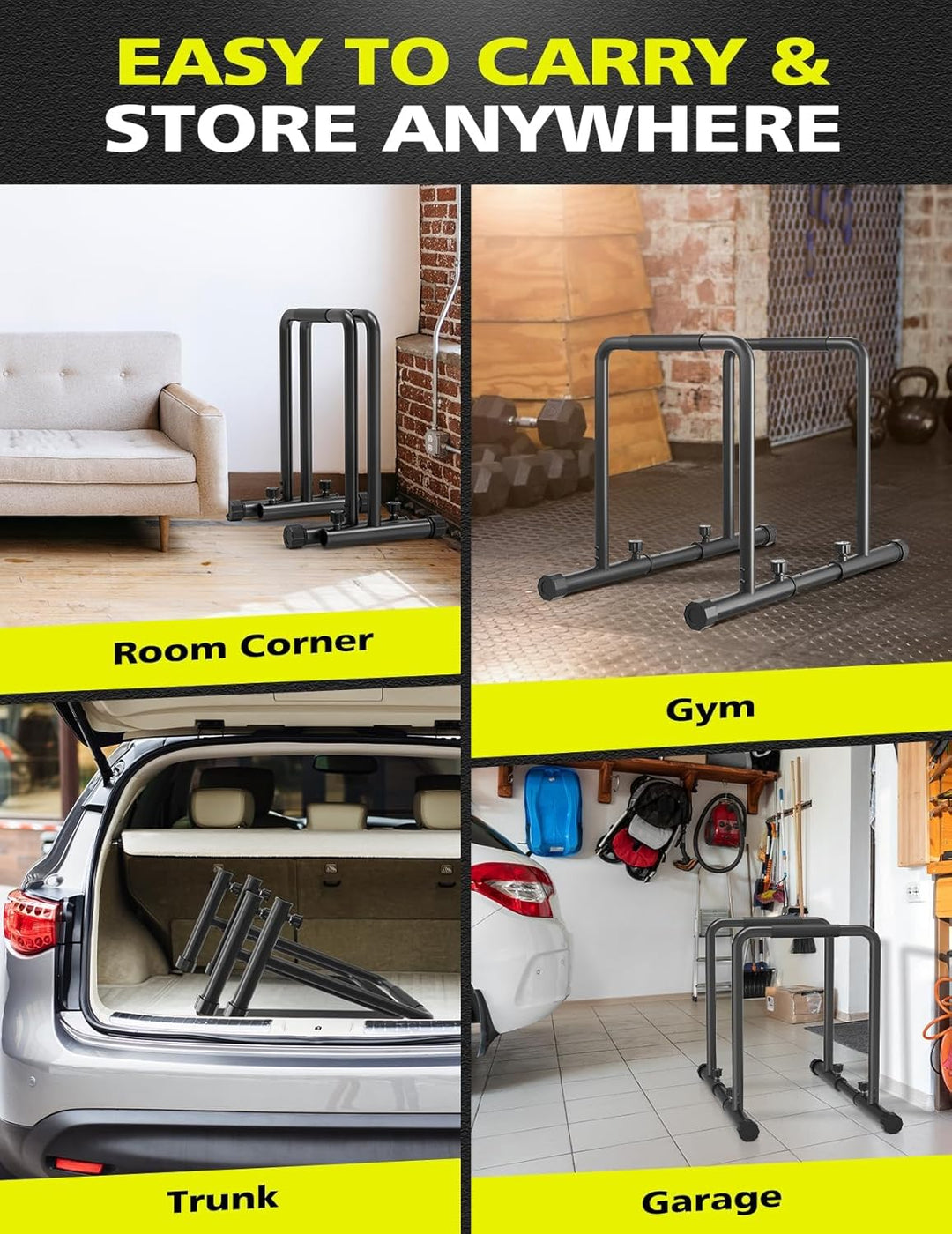 Dripex Verstellbare Dip Barren – 500 kg Dip-Station, tragbar und funktional dip stange, Fitness-Bar