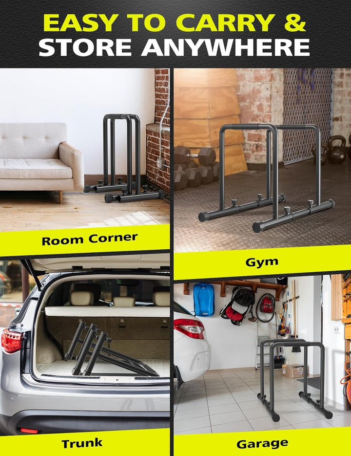 Dripex Verstellbare Dip Barren – 500 kg Dip-Station, tragbar und funktional dip stange, Fitness-Bar