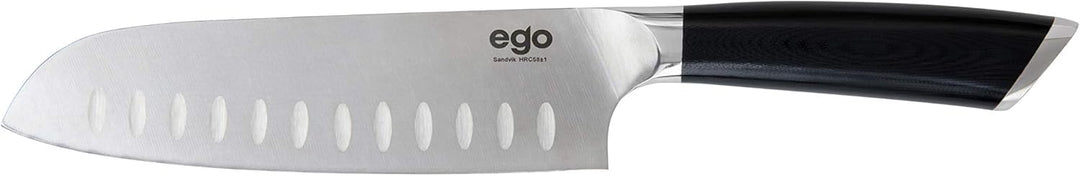 Wilfa EGO Sandvik Santokumesser - 18cm lange Klinge, aus hochwertigem Sandvik12C27 Messerstahl, Klin