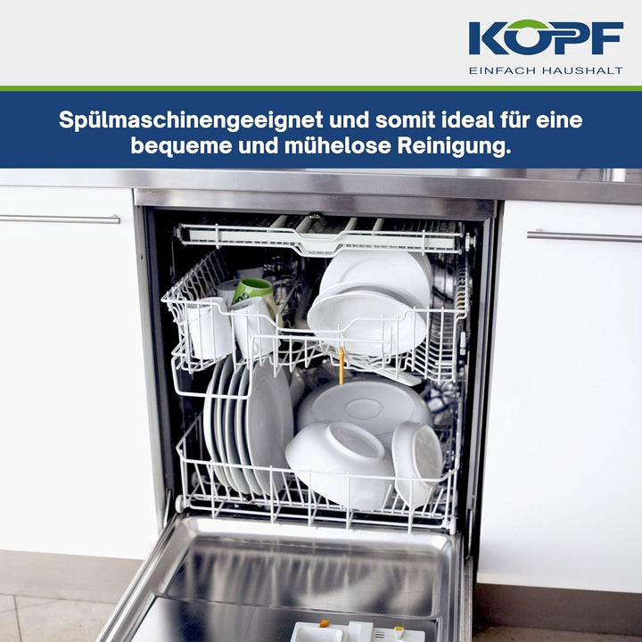 Kopf Topfset Merkur aus Edelstahl - Induktionstöpfe mit Schüttrand, Literskala und Glasdeckel – 6-te