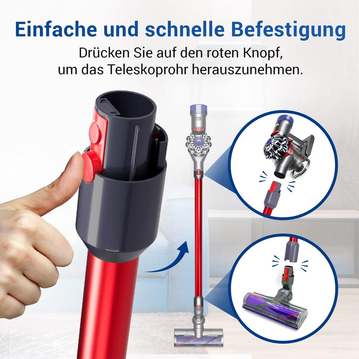 VIOKS Staubsauger Rohr Rot Ersatz für Dysоn Saugrohr 967477-03 für V5, V7, V8, V10, V11, V15, SV10,