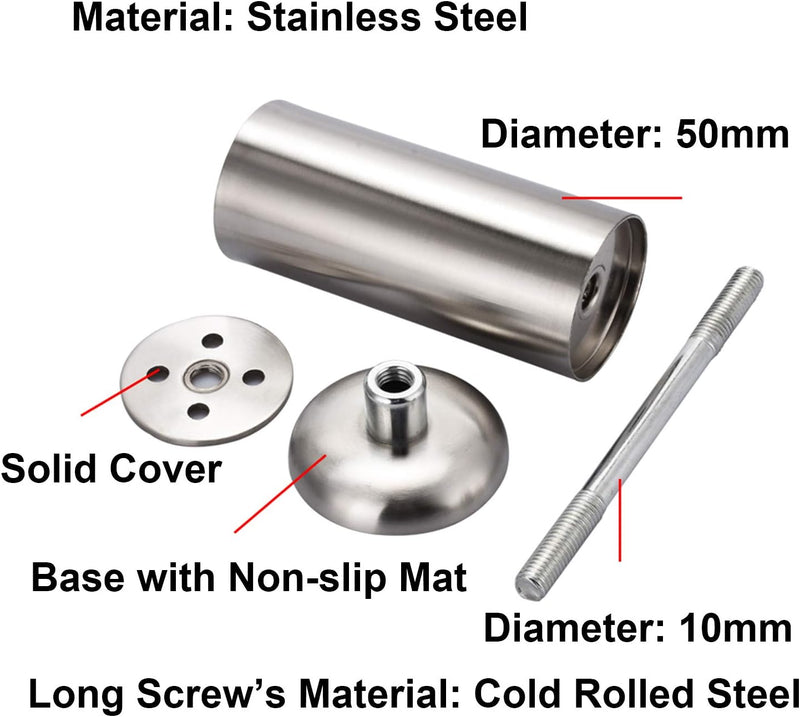 Qrity 4PCS 250mm Möbelfüsse Edelstahl DIY Möbel Beine Moderne Möbel Füsse Sofa Tisch Schrank Beine m