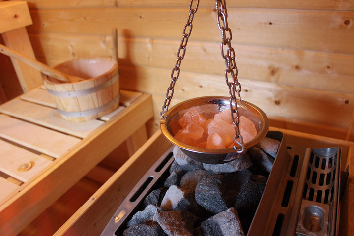 Sauna Hängeschale/Verdampferschale aus Edelstahl für Sauna/Infrarotkabine/Sanarium - Aufguss 20cm (I