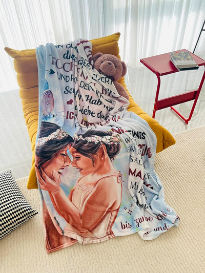 Kuscheldecke für Meine Tochter, An Meine Tochter Decke von Mama, Mutter Tochter Decke mit Spruch Deu