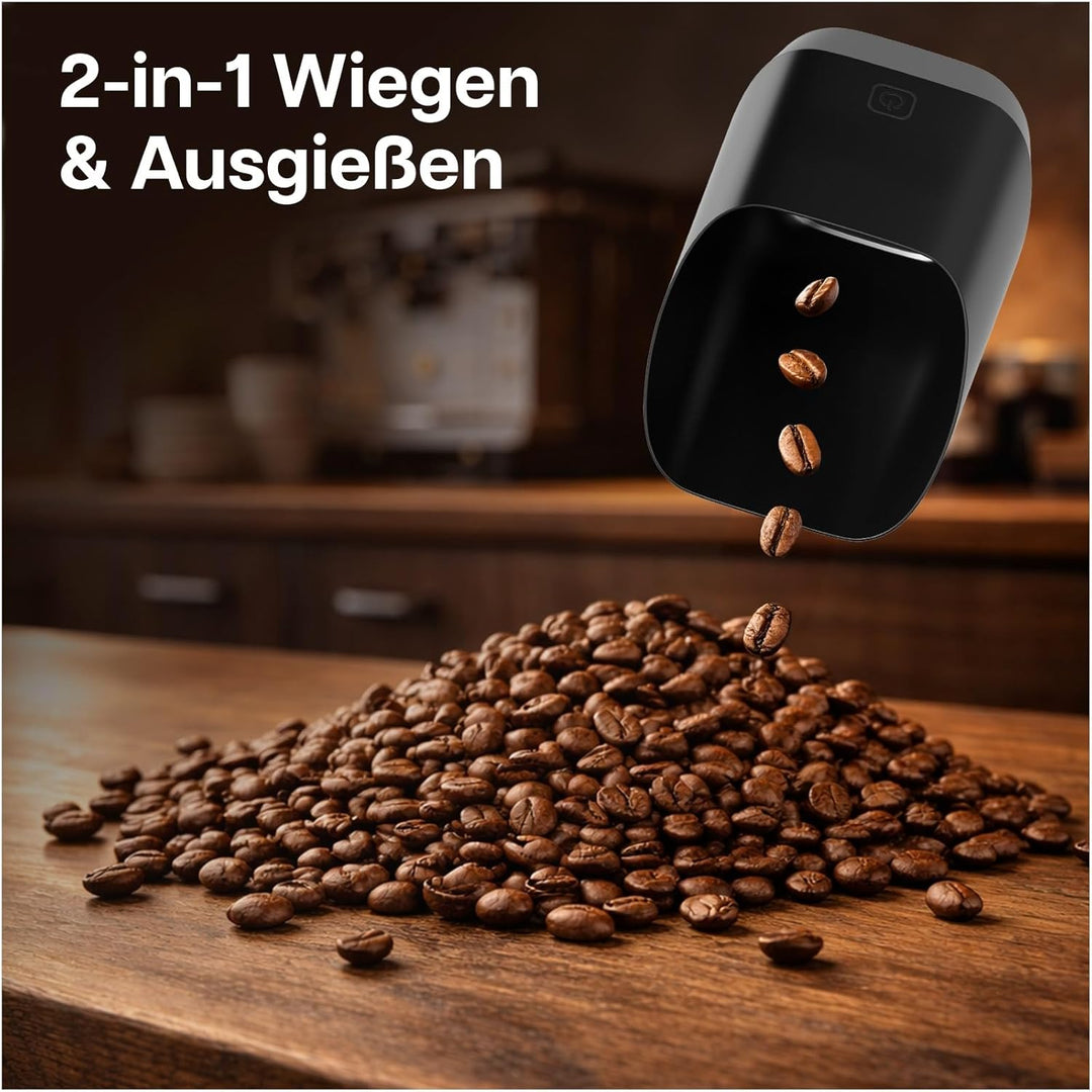 Digitale Kaffeewaage mit LED-Display von MMOBIEL – 0.1g/1g Präzision Kaffee Dosierbecher für Espress