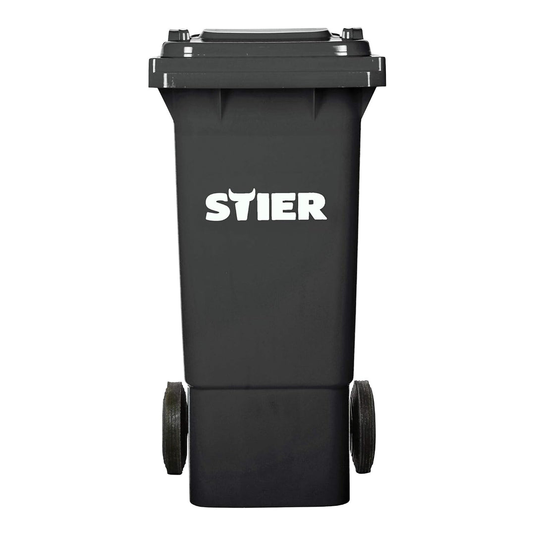 STIER 2-Rad-Müllgrossbehälter, Volumen 80 Liter, Mülleimer, grau, BxTxH 445x520x939 mm, Mülltonne, R