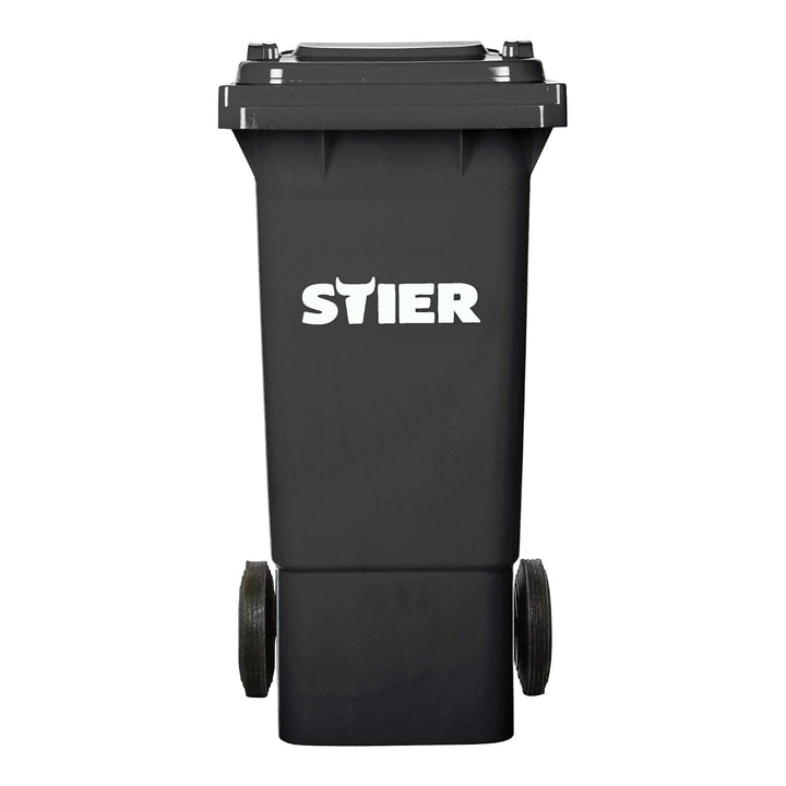 STIER 2-Rad-Müllgrossbehälter, Volumen 80 Liter, Mülleimer, grau, BxTxH 445x520x939 mm, Mülltonne, R
