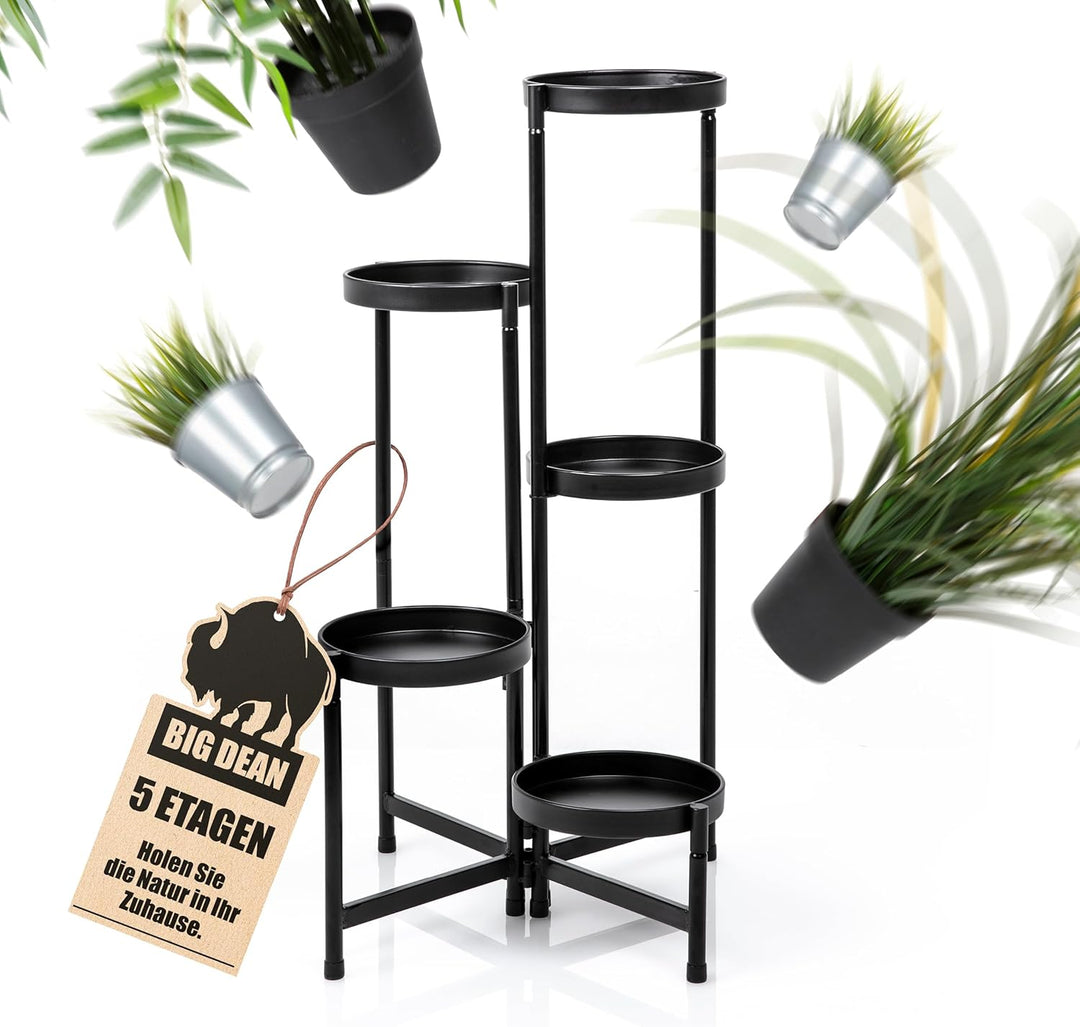BigDean 5 Etagen Blumentreppe Blumenständer klappbarer Pflanzenständer Pflanzenregal Blumenregal Pfl