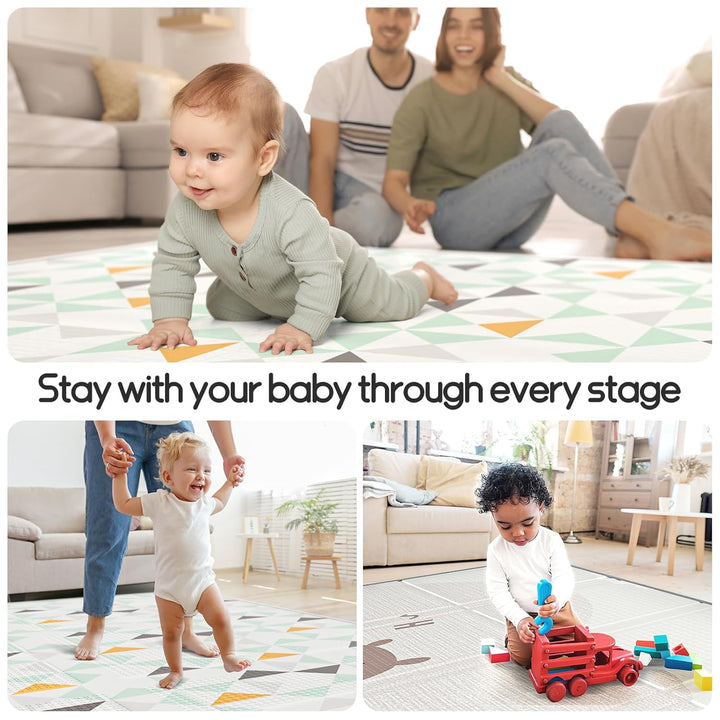 Spielmatte Schadstofffrei, Krabbelmatte Baby Faltbar, Faltbar mit Tragetasche, Krabbeldecke für Baby