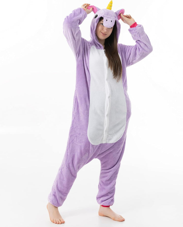 Katara 1744 Einhorn Onesie Kostüm, Märchen, Party, Karnevals-Kostüm Fantasie in Lila, Verkleidung zu