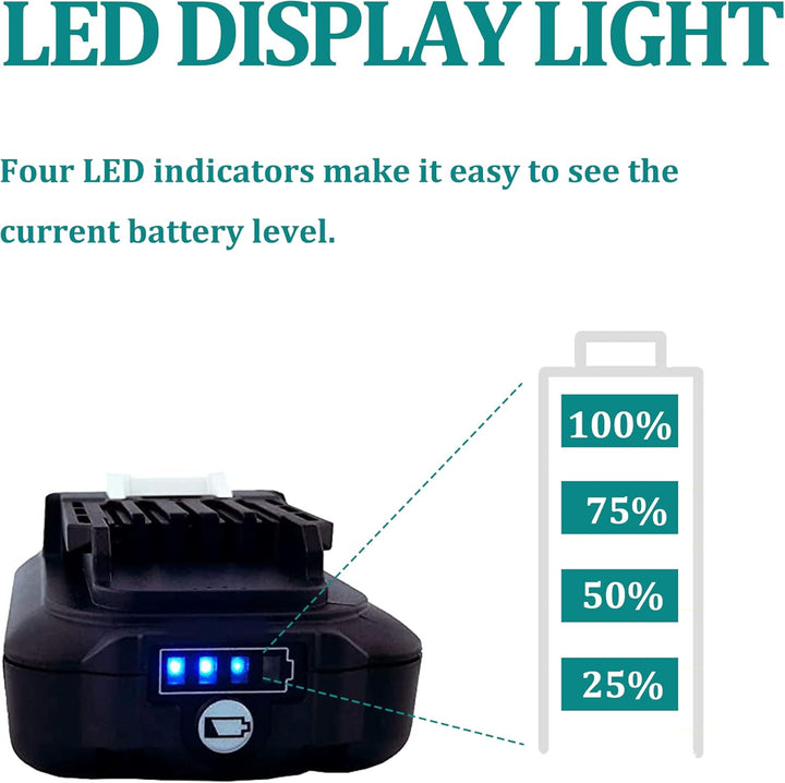 BL1021B BL1016 Akku 12V 2Ah, Ersetzen für Makita Akku 12V CXT DF031D DF331D CP100DZ TD110D JR104D JV