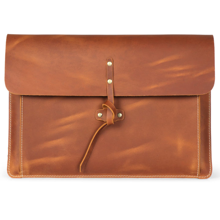 Londo Real Grain Leather MacBook Pro Case with Front Pocket & Flap Closure (Kamel, 13 Zoll), OTTO500