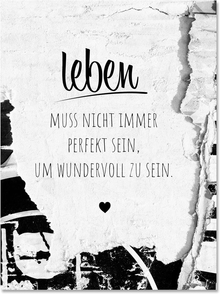 wandmotiv24 Leinwandbild Motivation, 40x30cm, Hochformat, Leben, Deko, Bilder auf Leinwand, Wanddeko