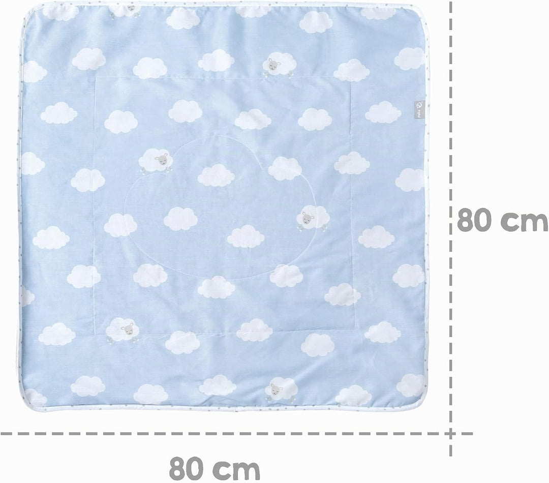 roba Babydecke Kleine Wolke aus Baumwolle - 80 x 80 cm - Kuscheldecke zum Schlafen, Krabbeln &amp; Spiel