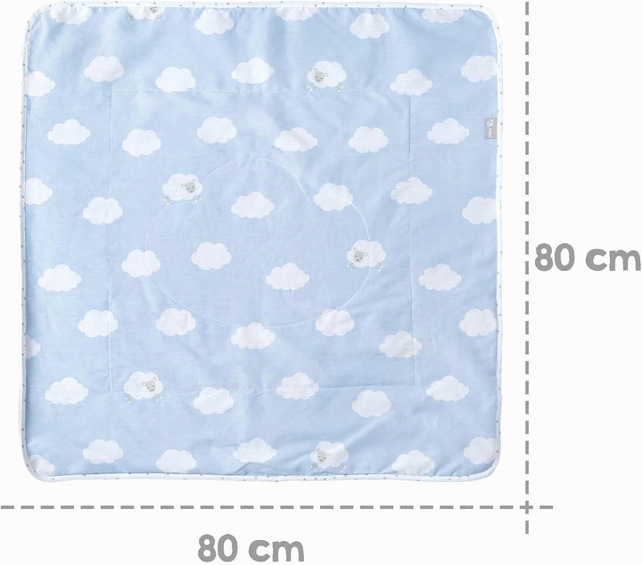 roba Babydecke Kleine Wolke aus Baumwolle - 80 x 80 cm - Kuscheldecke zum Schlafen, Krabbeln &amp; Spiel