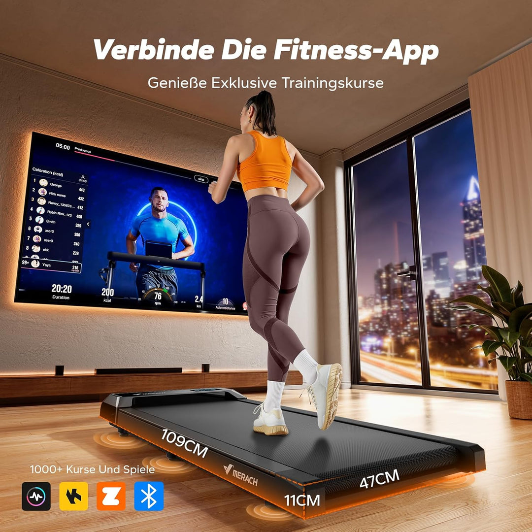 MERACH Walking Pad, 3-in-1 Laufband für Zuhause, Laufband Schreibtisch, Fernbedienung &amp; App Steuerun