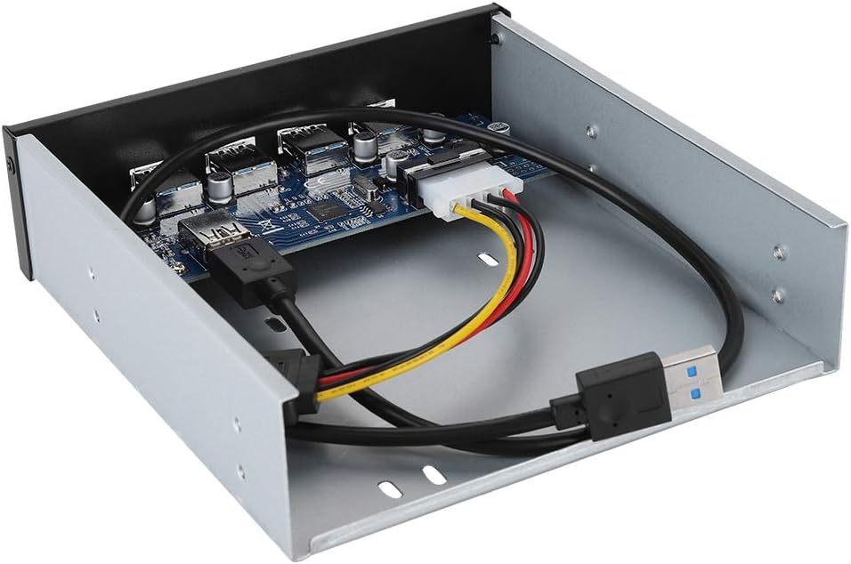 ASHATA USB-CD-ROM-Treiber auf der Frontplatte Treiber-Hub PCI-E an 4 Schnittstellen USB3.0 Frontpane