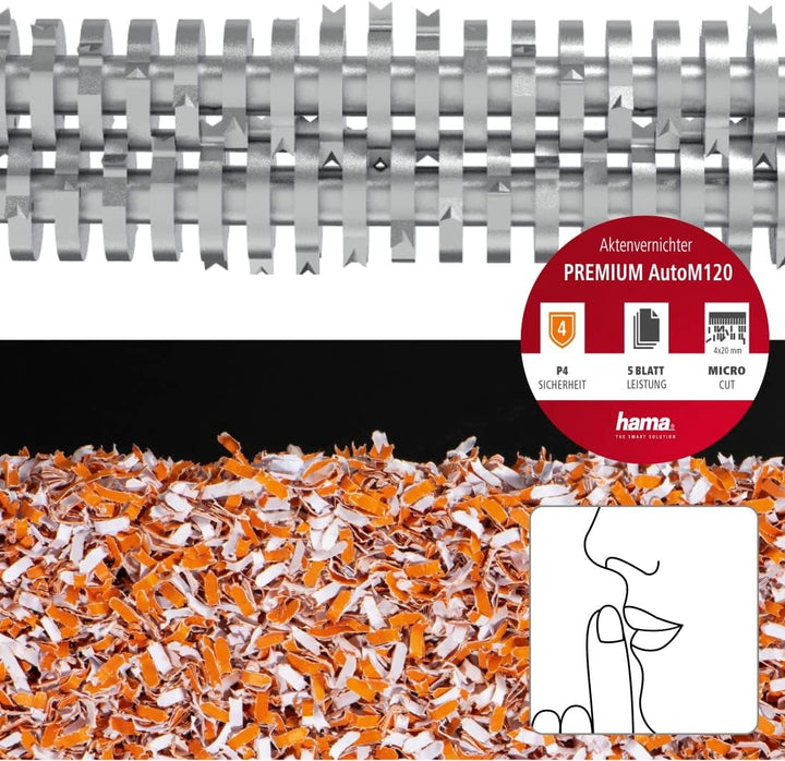 Hama Aktenvernichter Einzug Aktenvernichter professionell Home Office (Partikelschnitt, Schredder, e
